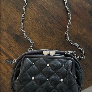 Brighton Black Quilted Crossbody Bag